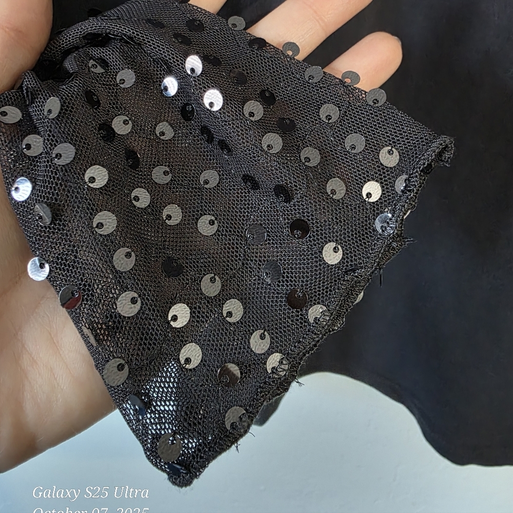 Torrid Black Graphic Tee with Sequin Sleeves - Picture 7 of 10